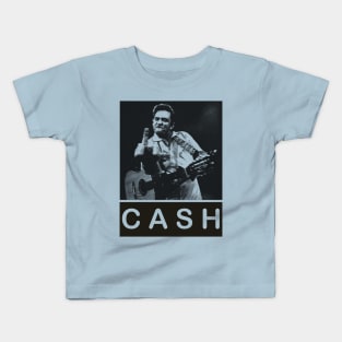 Cool Johnny Cash - Pencil Drawing Style Kids T-Shirt